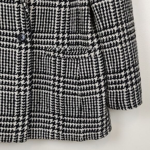 Talbot's Houndstooth Plaid Double Breasted Wool Blend Coat - Picture 4 of 12